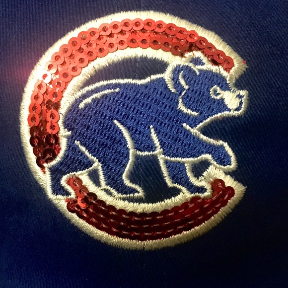 NWT Chicago Cubs Blue Sequin Baseball Cap - Picture 5 of 8
